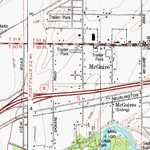 Topographic Map of McGuire, ID