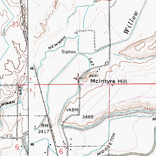 Topographic Map of McIntyre Hill, ID