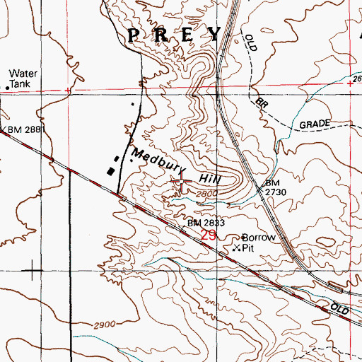 Topographic Map of Medbury Hill, ID