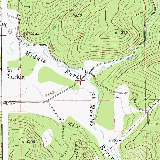 Topographic Map of Merry Creek, ID
