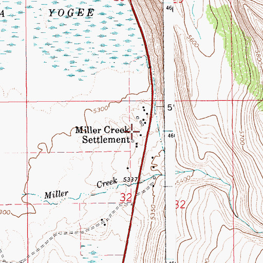 Topographic Map of Miller Creek Settlement, ID