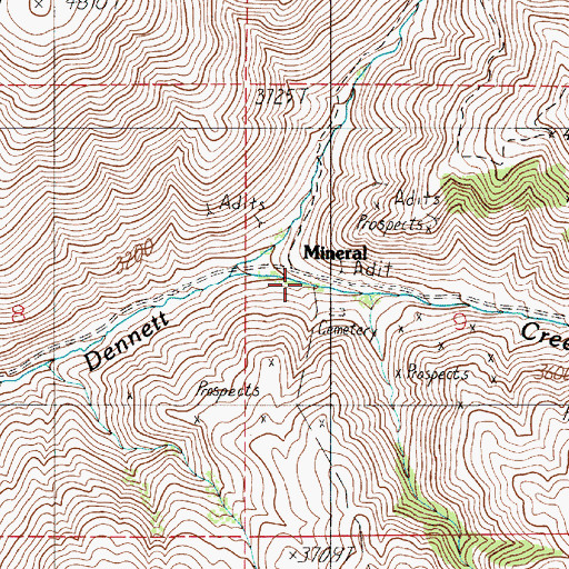 Topographic Map of Mineral, ID