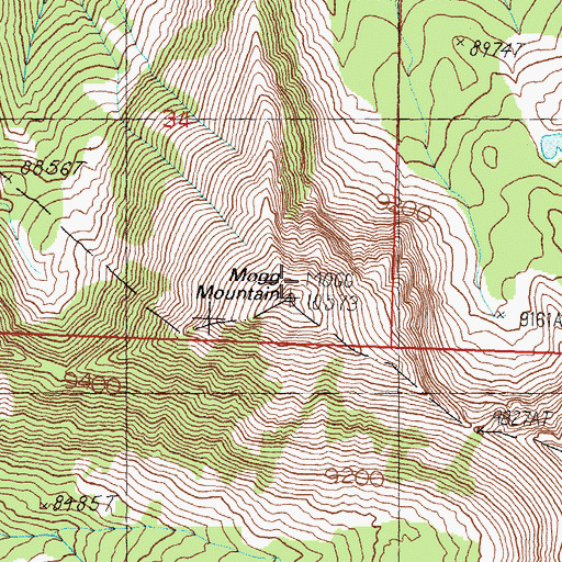 Topographic Map of Mogg Mountain, ID