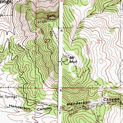 Topographic Map of Mount Moh, ID