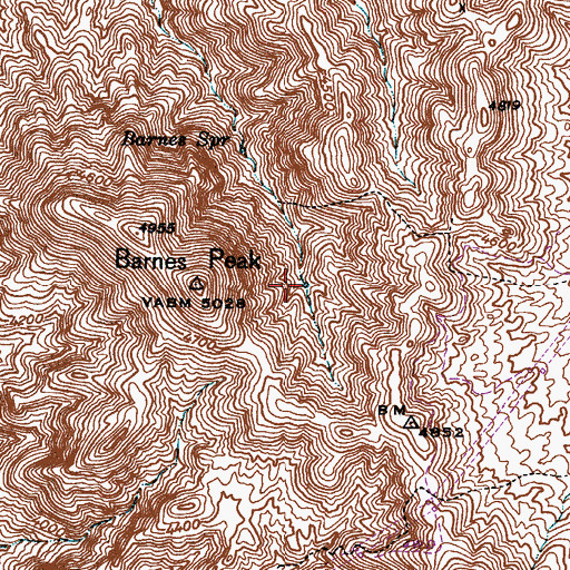 Topographic Map of Peak Spring, AZ