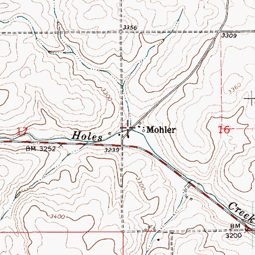 Topographic Map of Mohler, ID