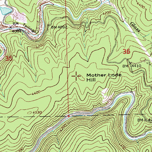 Topographic Map of Mother Lode Hill, ID