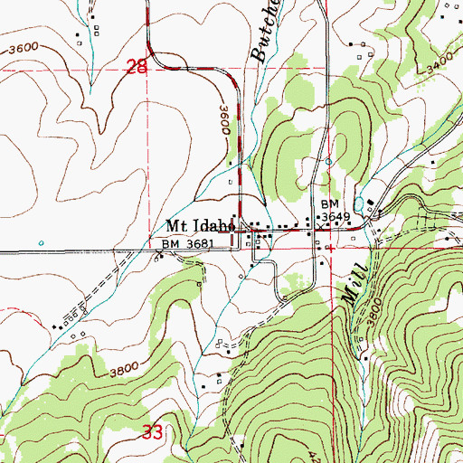 Topographic Map of Mount Idaho, ID