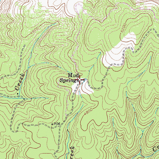 Topographic Map of Mud Springs, ID