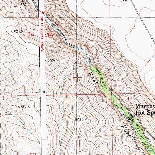 Topographic Map of Murphy Hot Springs, ID