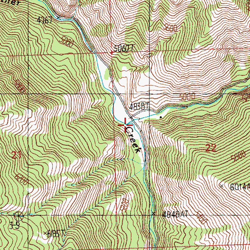 Topographic Map of Napias Creek, ID