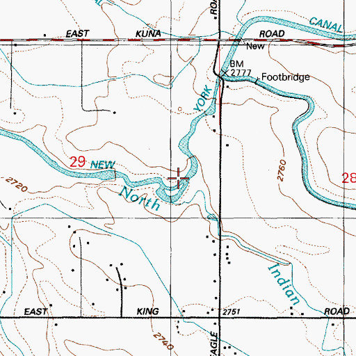 Topographic Map of New York Canal, ID
