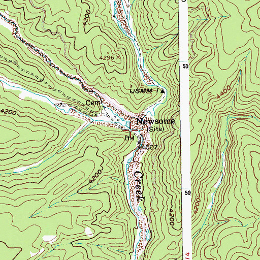 Topographic Map of Newsome, ID