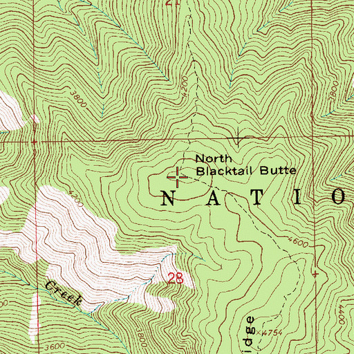 Topographic Map of North Blacktail Butte, ID
