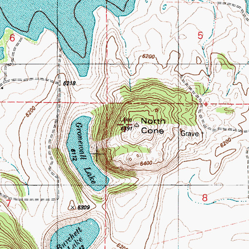 Topographic Map of North Cone, ID