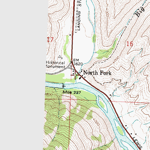 Topographic Map of North Fork, ID