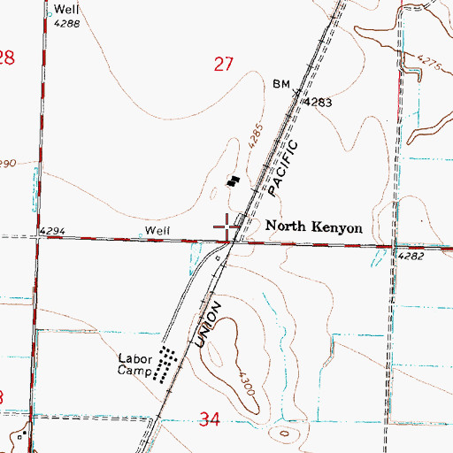 Topographic Map of North Kenyon, ID