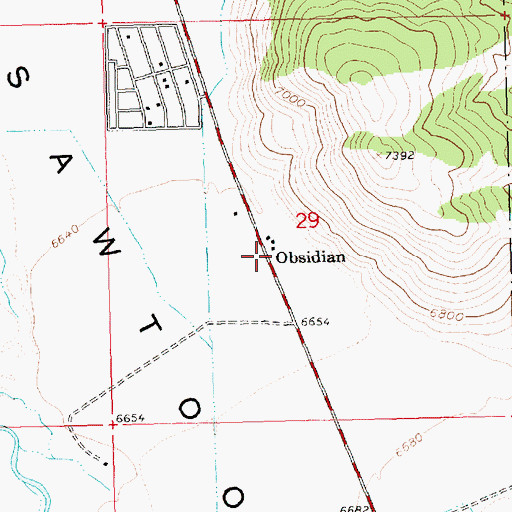 Topographic Map of Obsidian, ID