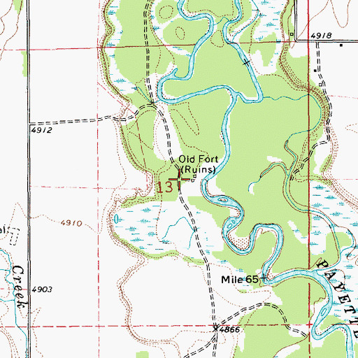 Topographic Map of Old Fort, ID