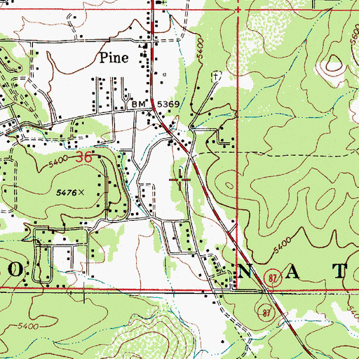 Topographic Map of Pine Ranger Station, AZ
