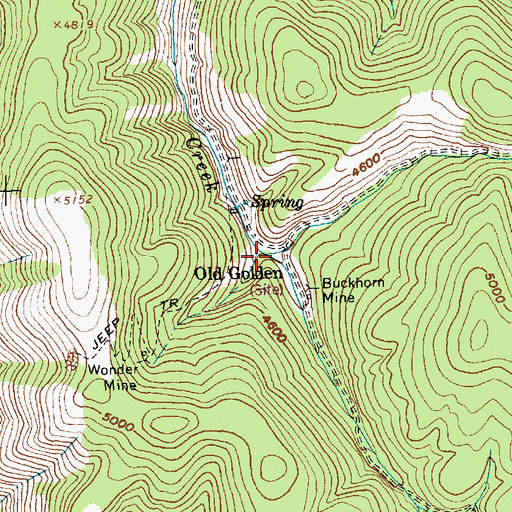 Topographic Map of Old Golden, ID