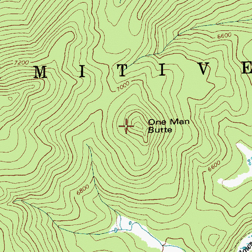 Topographic Map of One Man Butte, ID