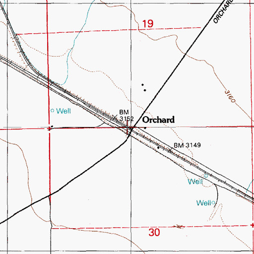 Topographic Map of Orchard, ID