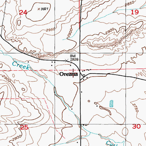 Topographic Map of Oreana, ID