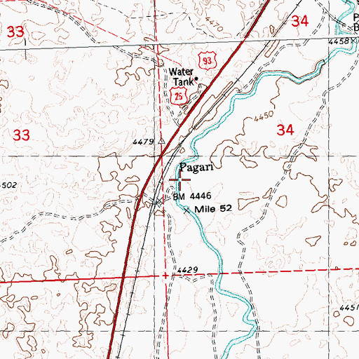 Topographic Map of Pagari, ID
