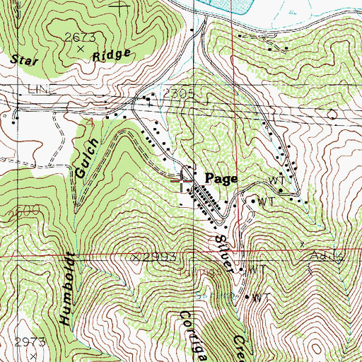Topographic Map of Page, ID