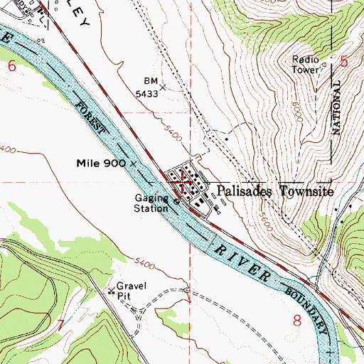 Topographic Map of Palisades, ID