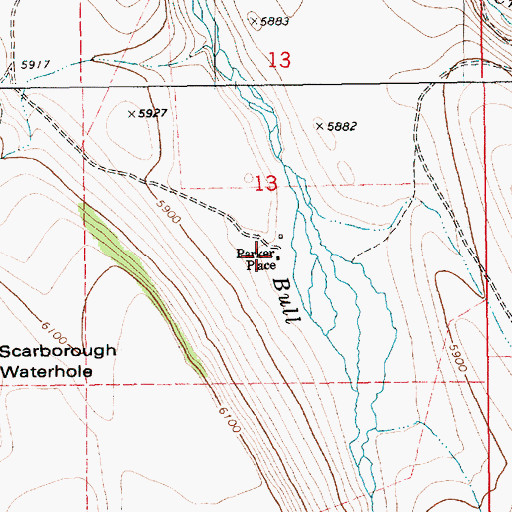 Topographic Map of Parker Place, ID