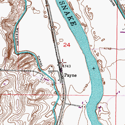 Topographic Map of Payne, ID