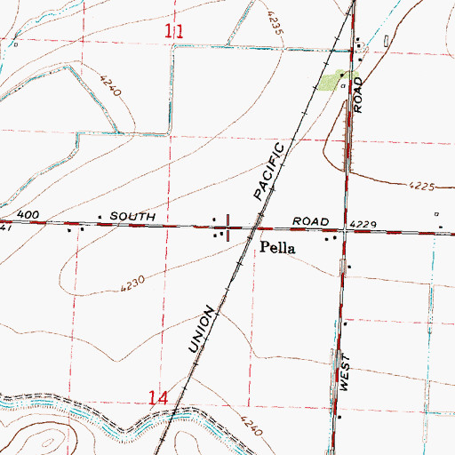 Topographic Map of Pella, ID