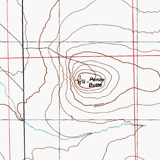 Topographic Map of Pence Butte, ID