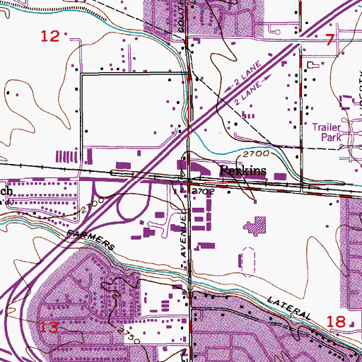 Topographic Map of Perkins, ID