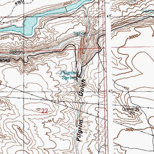 Topographic Map of Pilgrim Spring, ID