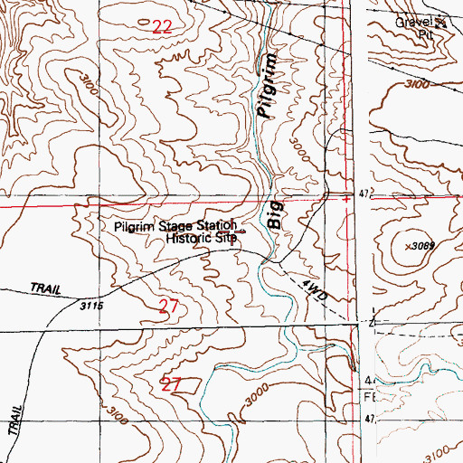Topographic Map of Pilgrim Stage Station Historic Site, ID