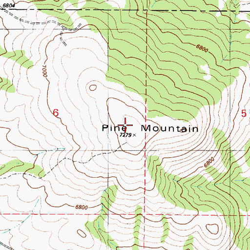 Topographic Map of Pine Mountain, ID