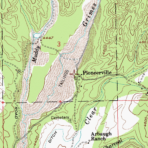 Topographic Map of Pioneerville, ID
