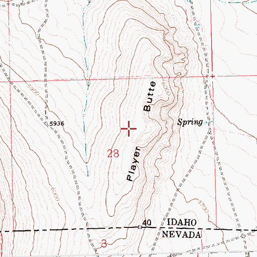 Topographic Map of Player Butte, ID