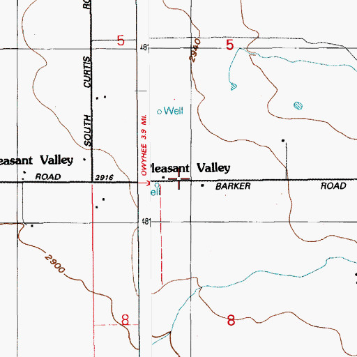 Topographic Map of Pleasant Valley, ID