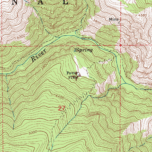 Topographic Map of Potter Place, ID