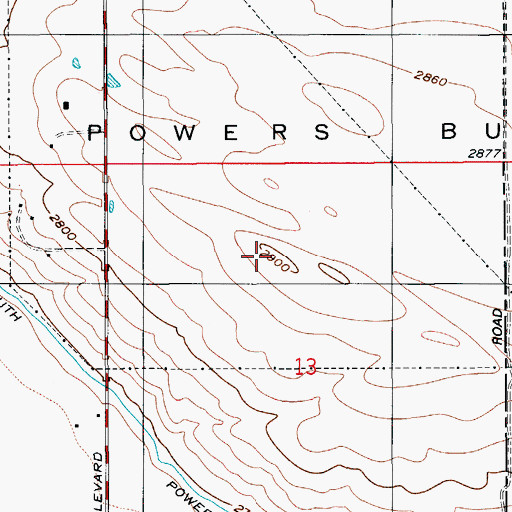 Topographic Map of Powers Butte, ID