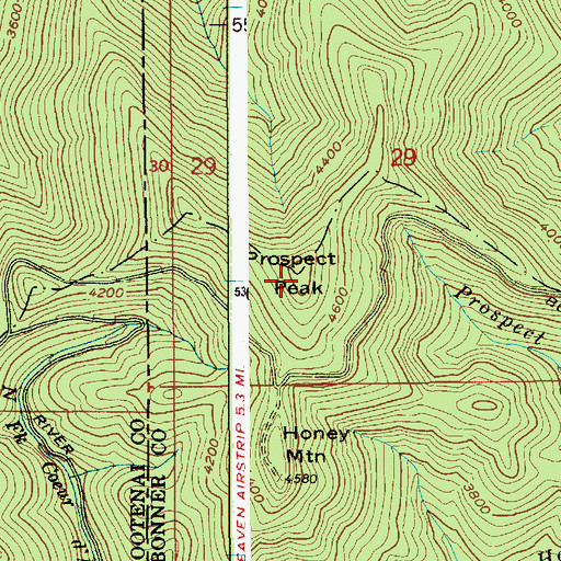 Topographic Map of Prospect Peak, ID