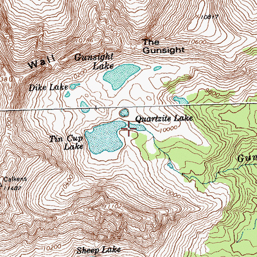 Topographic Map of Quartzite Lake, ID