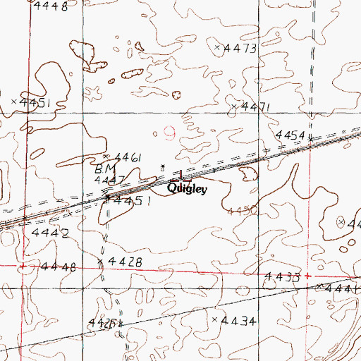 Topographic Map of Quigley, ID