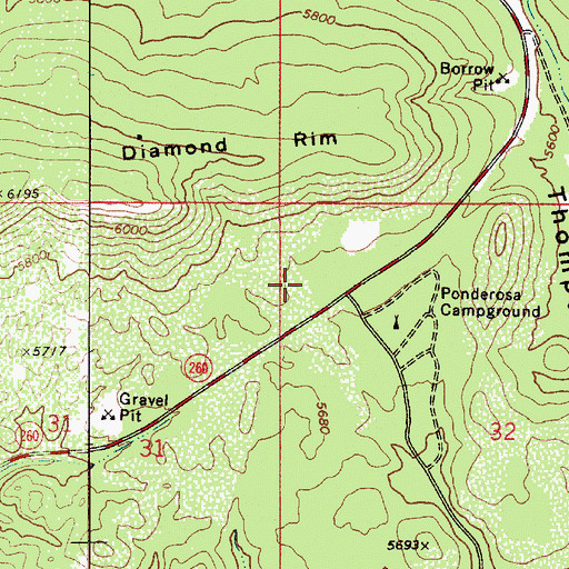 Topographic Map of Ponderosa Group Campground, AZ