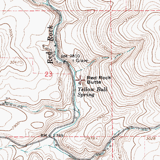 Topographic Map of Red Rock Butte, ID