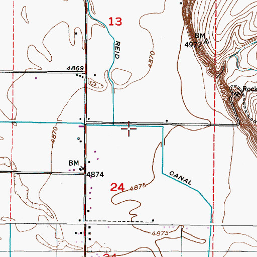 Topographic Map of Reid Canal, ID